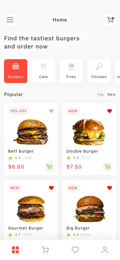 Burger Delivery Mobile App UI Kit - Screenshot 1
