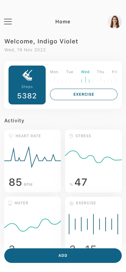 Health Track Mobile App UI Kit - Screenshot 1
