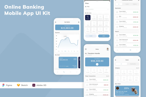 Online Banking Mobile App UI Kit