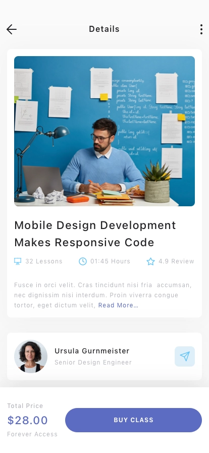 E-learning Mobile App UI Kit - Screenshot 2