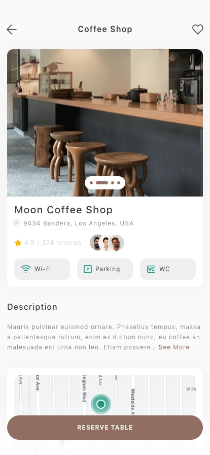 Nearby Coffee Shop Mobile App UI Kit - Screenshot 3