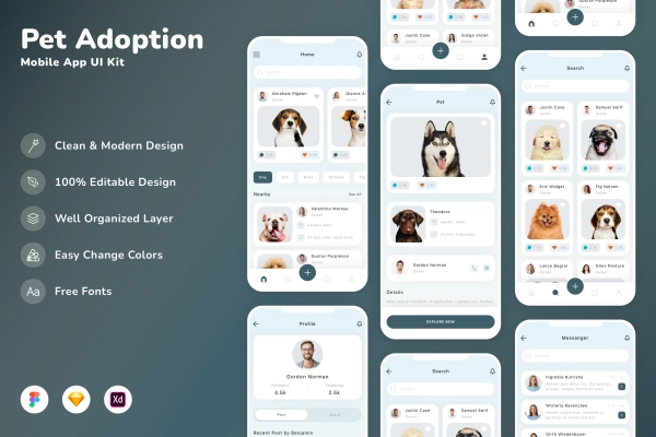 Pet Adoption Mobile App UI Kit