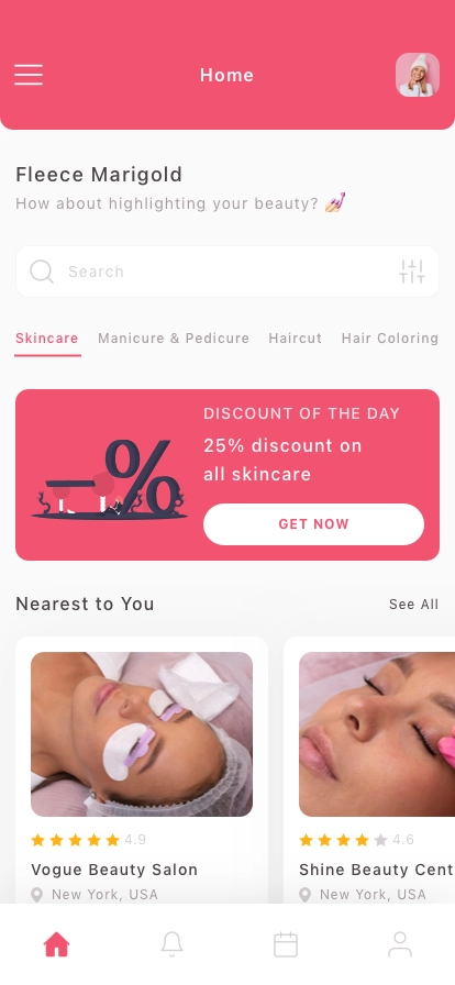 Beauty Salon Appointment Mobile App UI Kit - Screenshot 1
