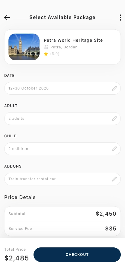 Trip Booking Mobile App UI Kit - Screenshot 5