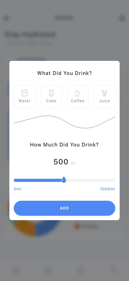 Water & Drink Intake Tracker Mobile App UI Kit - Screenshot 5