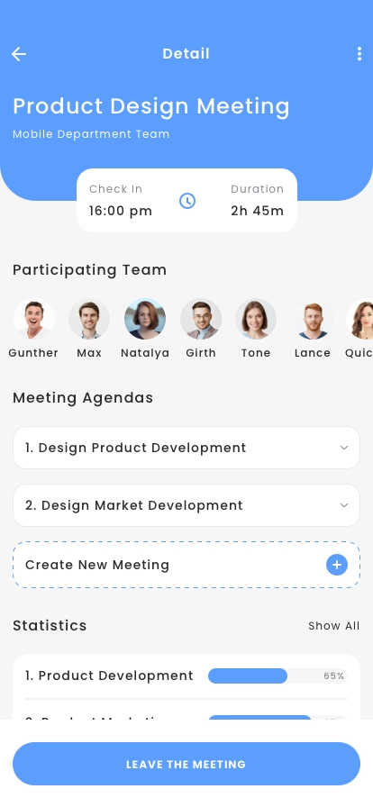 Manage Meetings & Tasks App UI Kit - Screenshot 2