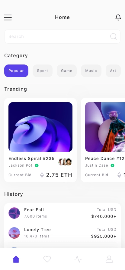 NFT Marketplace Mobile App UI Kit - Screenshot 1