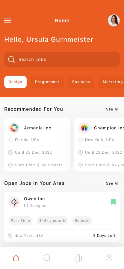 Job Finder Mobile App UI Kit - Screenshot 2