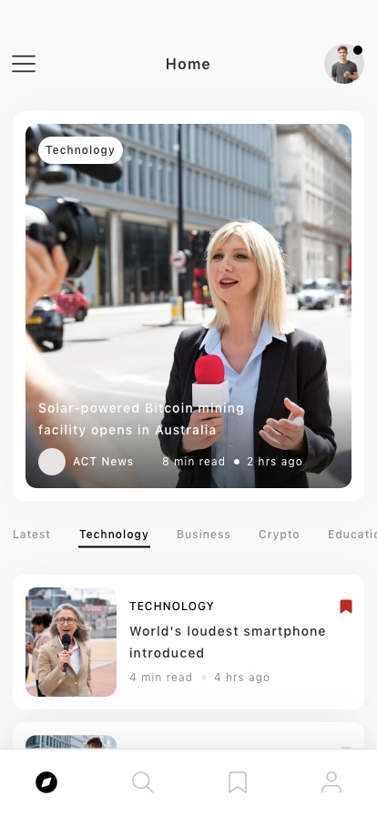 News & Blog Mobile App UI Kit - Screenshot 1