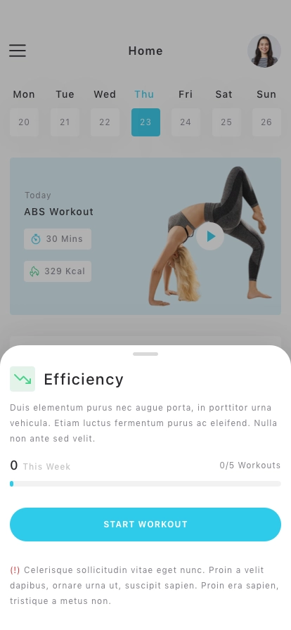 Workout & Health Mobile App UI Kit - Screenshot 3