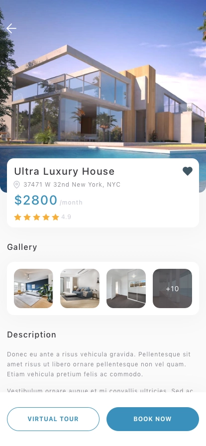Rental Home Mobile App UI Kit - Screenshot 3