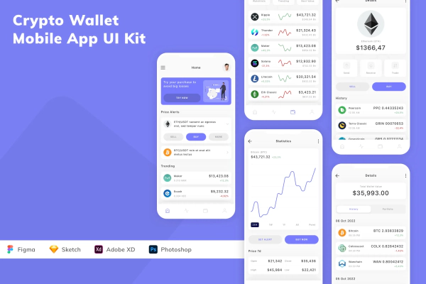 Crypto Wallet Mobile App UI Kit