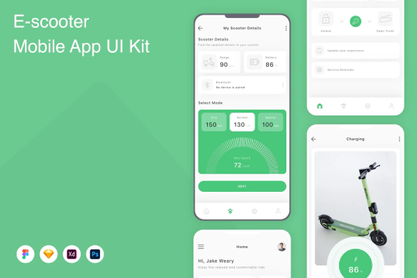 E-scooter Mobile App UI Kit