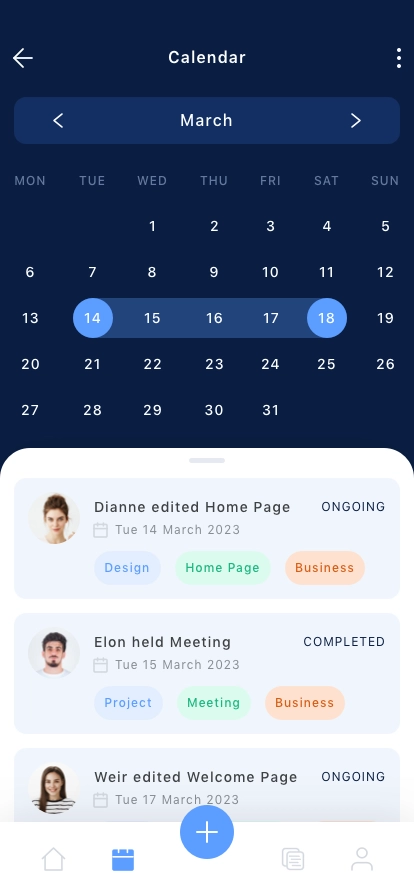 Calendar & Schedule Mobile App UI Kit - Screenshot 1