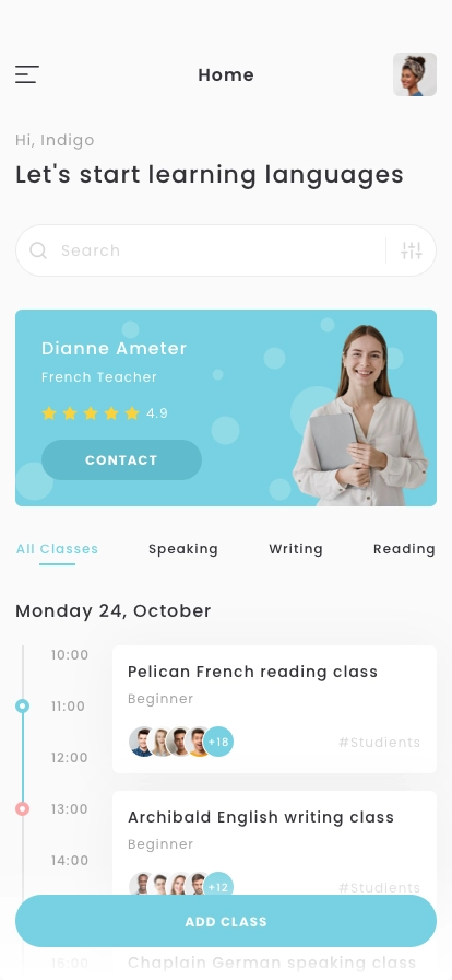 Language Learning Mobile App UI Kit - Screenshot 1