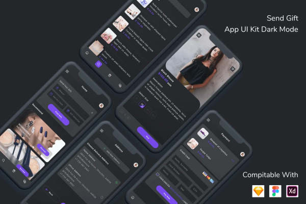 Send Gift App UI Kit Dark Mode