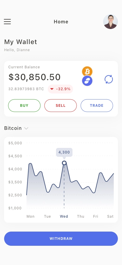 Cryptocurrency Mobile App UI Kit - Screenshot 1