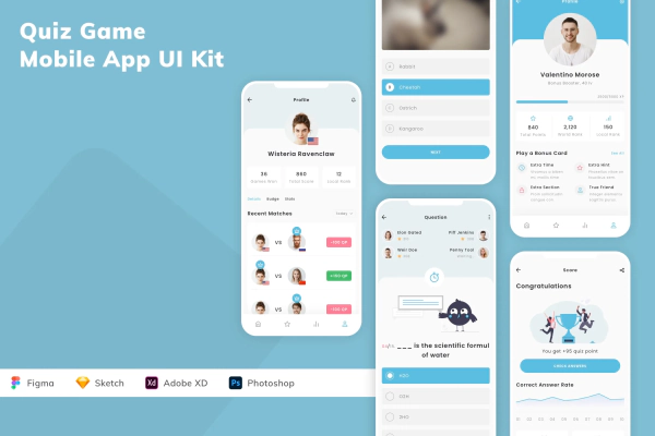 Quiz Game Mobile App UI Kit