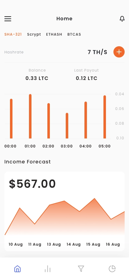 Cloud Mining & Calculator App UI Kit - Screenshot 1