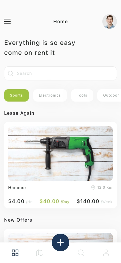 Rental Service Mobile App UI Kit - Screenshot 1