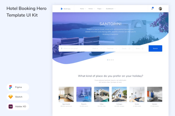 Hotel Booking Hero Template UI Kit