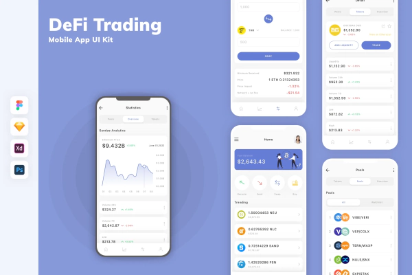 DeFi Trading Mobile App UI Kit
