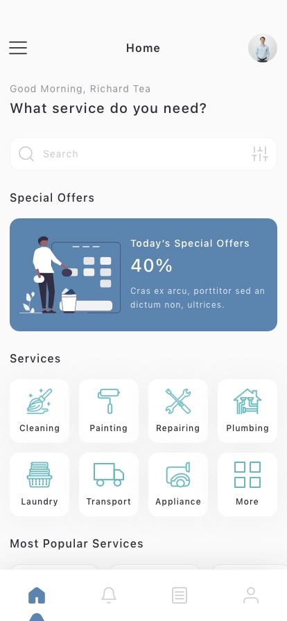 Home Service Mobile App UI Kit - Screenshot 6