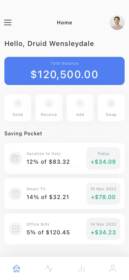 Finance & Saving Mobile App UI Kit - Screenshot 1