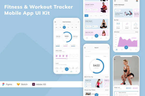 Fitness & Workout Tracker Mobile App UI Kit