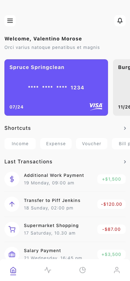 Personal Finance & Budget Management Mobile App UI Kit - Screenshot 1