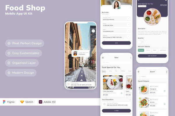 Food Shop Mobile App UI Kit
