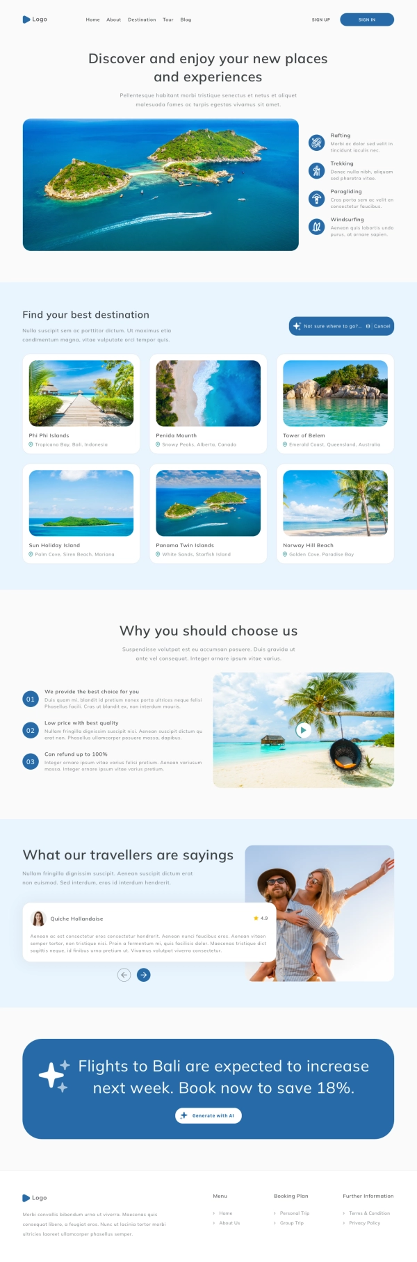 our & Travel Agency Landing Page Template UI Kit - Screenshot 1