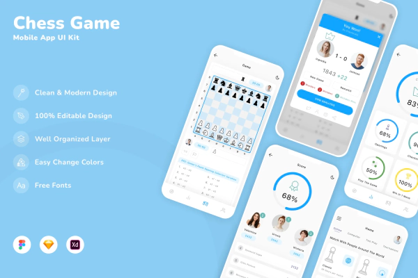 Chess Game Mobile App UI Kit