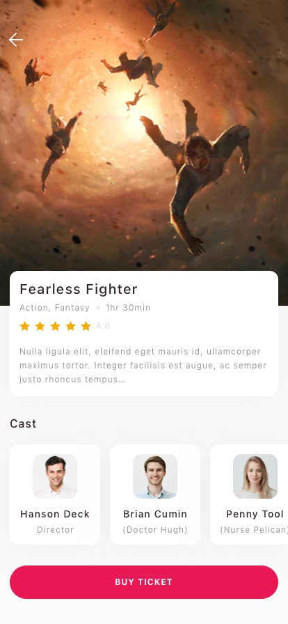 Cinema Ticket Booking App UI Kit - Screenshot 3