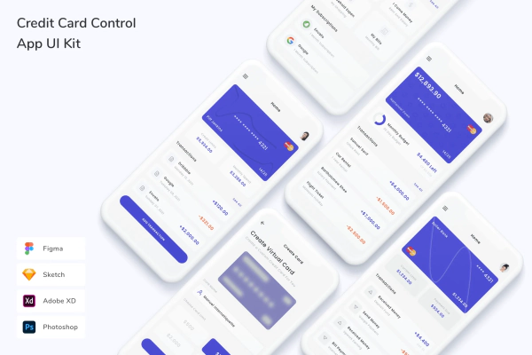 Credit Card Control App UI Kit