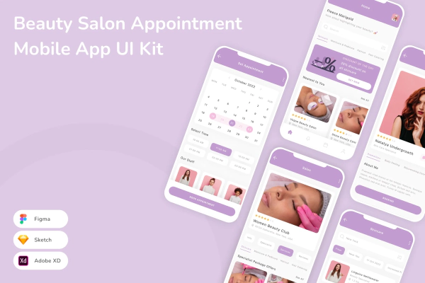 Beauty Salon Appointment Mobile App UI Kit
