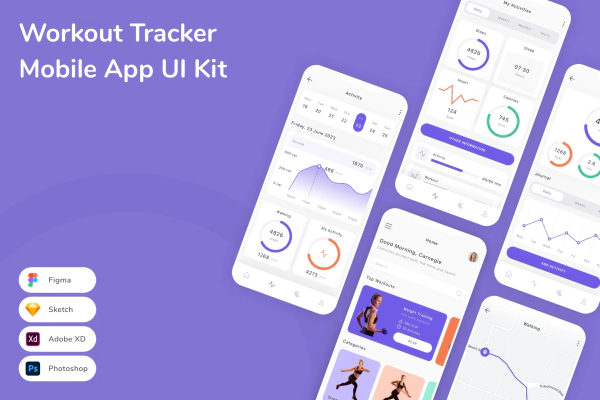 Workout Tracker Mobile App UI Kit