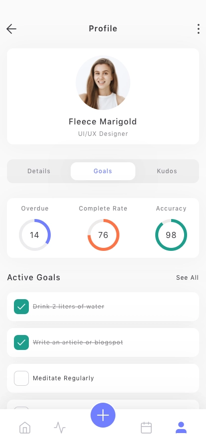 Goals Tracker Mobile App UI Kit - Screenshot 4