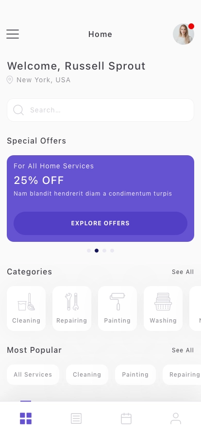 Home Service Mobile App UI Kit - Screenshot 2