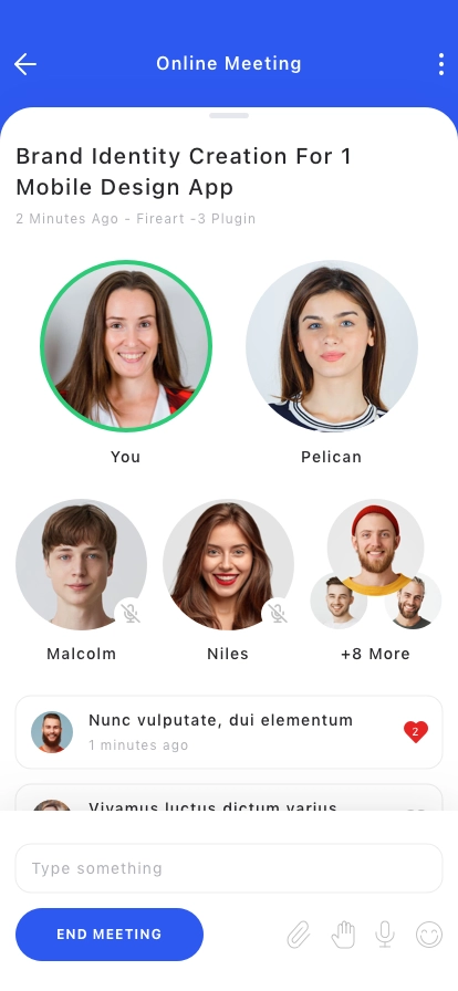 Audio & Voice Meeting Mobile App UI Kit - Screenshot 3