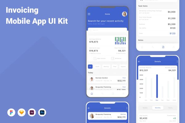 Invoicing Mobile App UI Kit