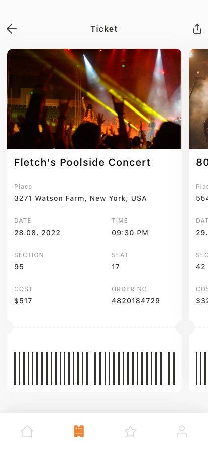 Concert Ticket Mobile App UI Kit - Screenshot 4