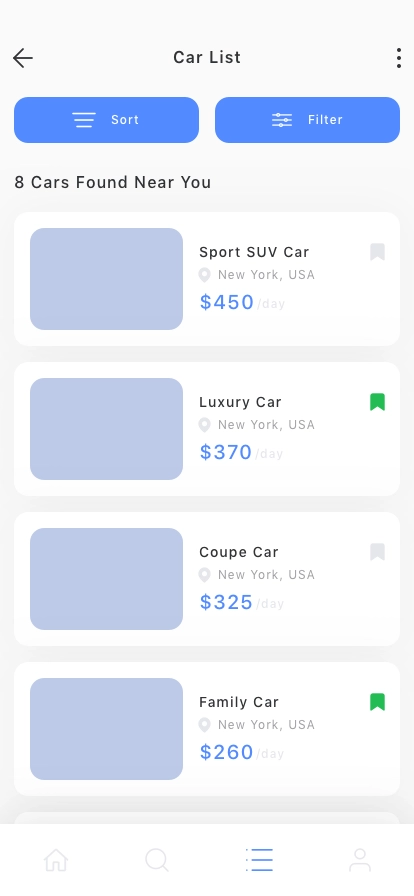 Rental Car Mobile App UI Kit - Screenshot 3