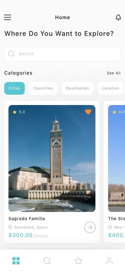 Travel & Tour Mobile App UI Kit - Screenshot 1
