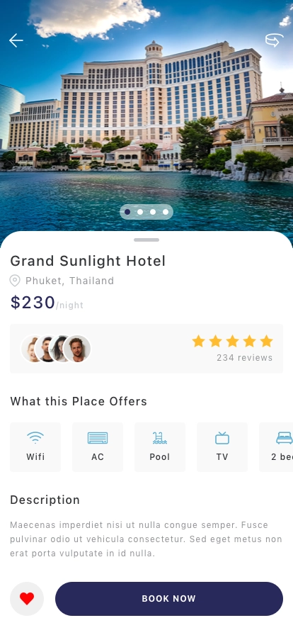 Hotel & Travel Mobile App UI Kit - Screenshot 2