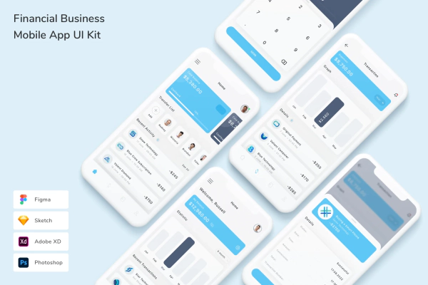 Financial Business Mobile App UI Kit