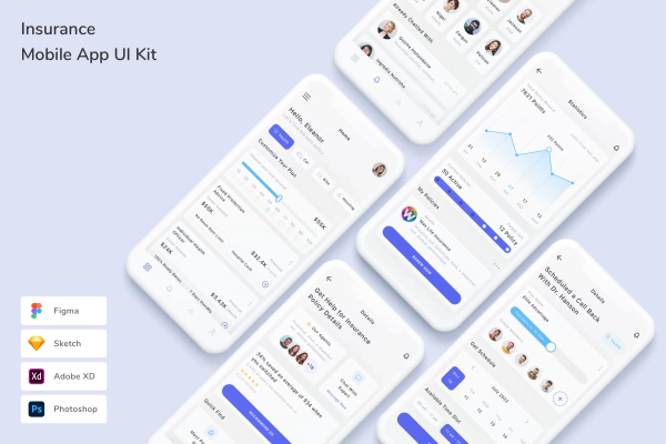 Insurance Mobile App UI Kit