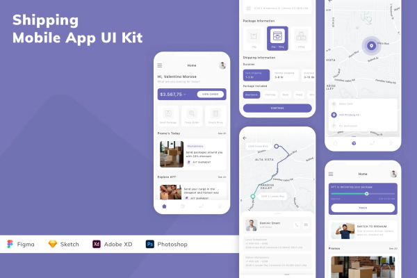 Shipping Mobile App UI Kit