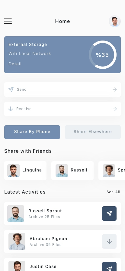 Cloud Files Manager Mobile App UI Kit - Screenshot 1