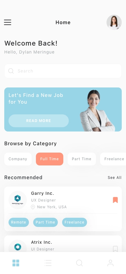 Job Finder Mobile App UI Kit - Screenshot 3